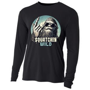 Rock On Bigfoot Sasquatch Rock on Cooling Performance Long Sleeve Crew