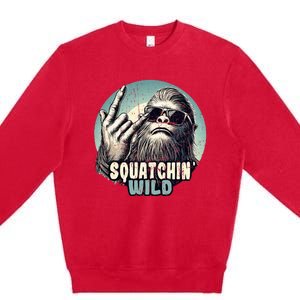 Rock On Bigfoot Sasquatch Rock on Premium Crewneck Sweatshirt