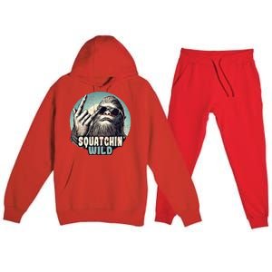 Rock On Bigfoot Sasquatch Rock on Premium Hooded Sweatsuit Set