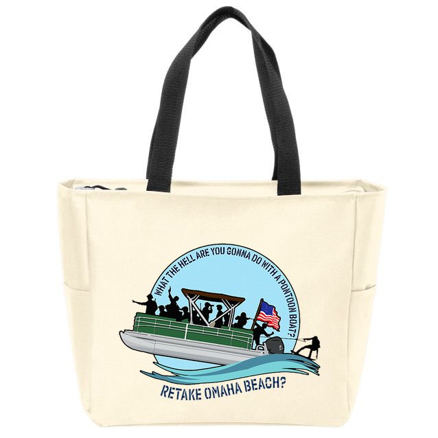 Retake Omaha Beach Zip Tote Bag