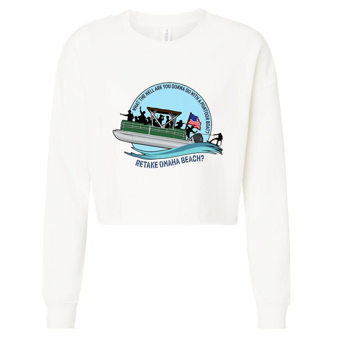 Retake Omaha Beach Cropped Pullover Crew
