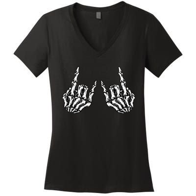 Rock On Band Tees For Women Rock And Roll For Men Women's V-Neck T-Shirt