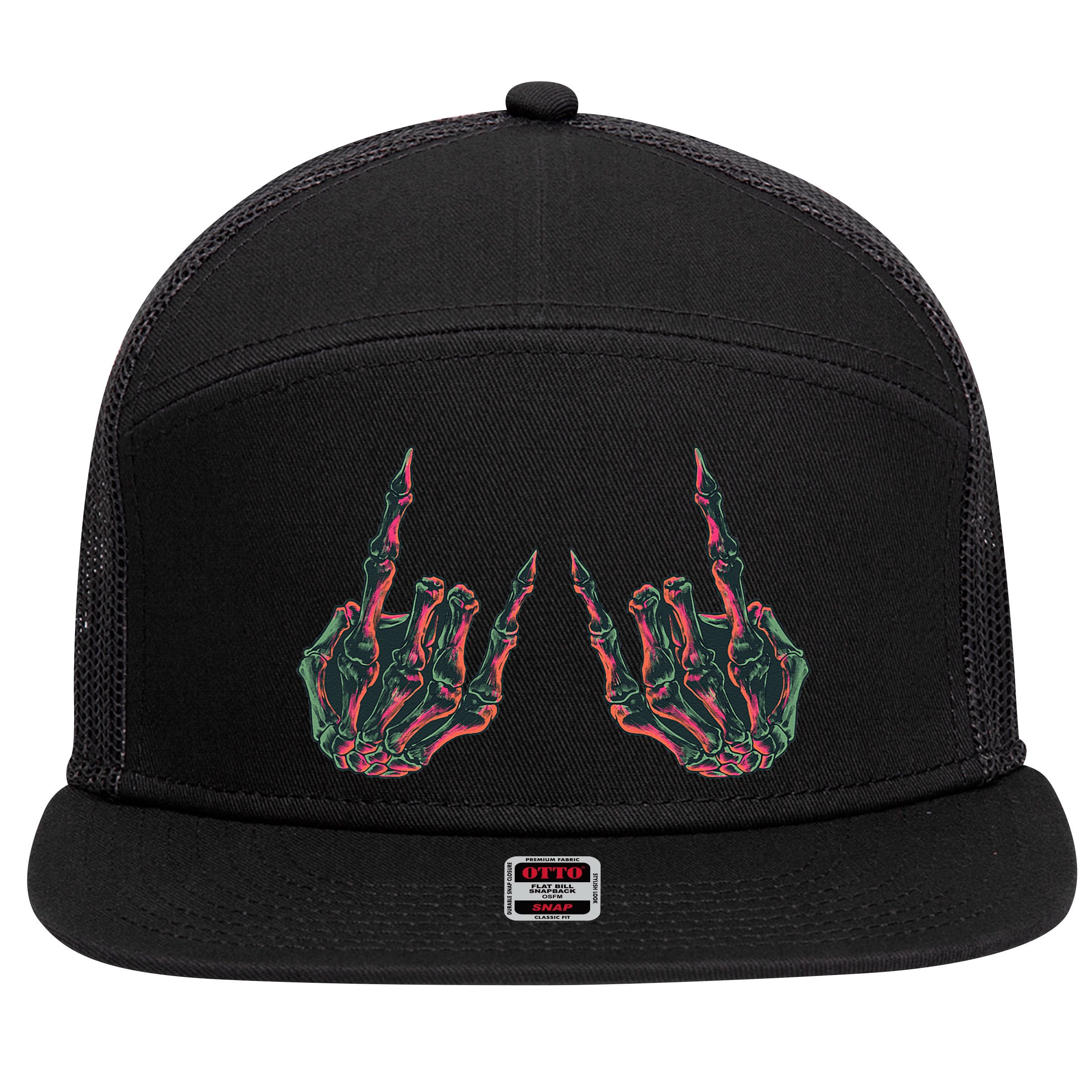 Rock On Band S Rock And Roll Graphic Novelty Concert 7 Panel Mesh Trucker Snapback Hat