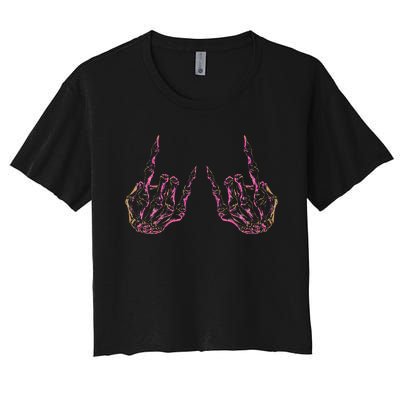 Rock On Band Rock And Roll Women's Crop Top Tee