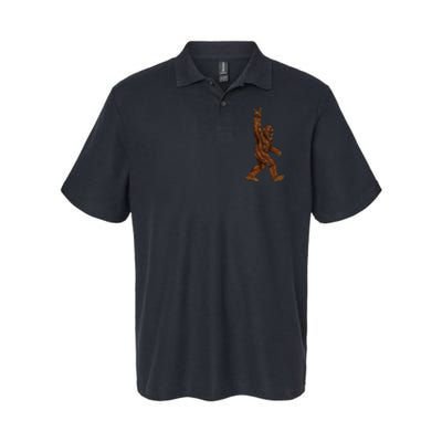 Rock On Bigfoot Sasquatch Loves Rock And Roll Sunglasses On Softstyle Adult Sport Polo