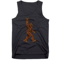 Rock On Bigfoot Sasquatch Loves Rock And Roll Sunglasses On Tank Top