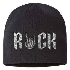 Rock On Band For  Rock And Roll Sustainable Beanie