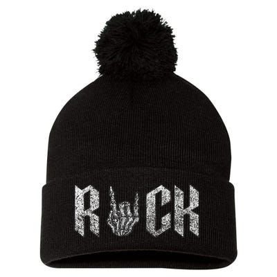 Rock On Band For  Rock And Roll Pom Pom 12in Knit Beanie