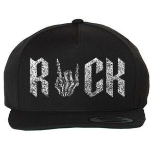 Rock On Band For  Rock And Roll Wool Snapback Cap