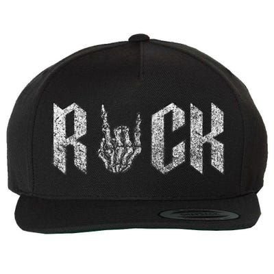 Rock On Band For  Rock And Roll Wool Snapback Cap