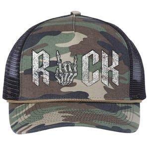 Rock On Band For  Rock And Roll Retro Rope Trucker Hat Cap