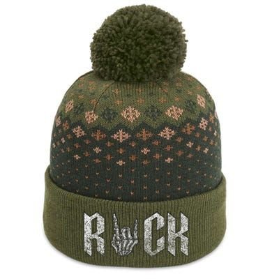 Rock On Band For  Rock And Roll The Baniff Cuffed Pom Beanie