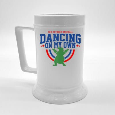 Red October Baseball Dancing On My Own Philadelphia Baseball Fan Lover Beer Stein