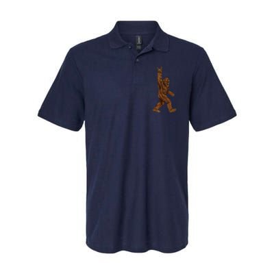 Rock On Bigfoot Sasquatch Loves Rock And Roll Sunglasses On Softstyle Adult Sport Polo