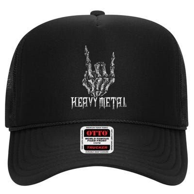 Rock On Band S Rock And Roll Concert Graphic High Crown Mesh Back Trucker Hat