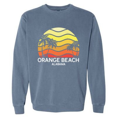 Retro Orange Beach Beach Vintage Vacation Alabama State Gift Garment-Dyed Sweatshirt