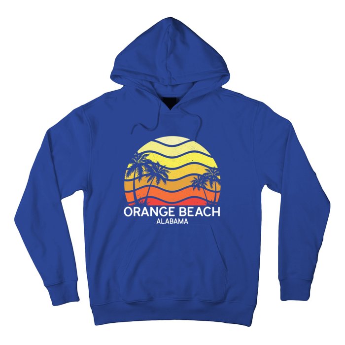 Retro Orange Beach Beach Vintage Vacation Alabama State Gift Hoodie