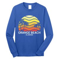 Retro Orange Beach Beach Vintage Vacation Alabama State Gift Long Sleeve Shirt