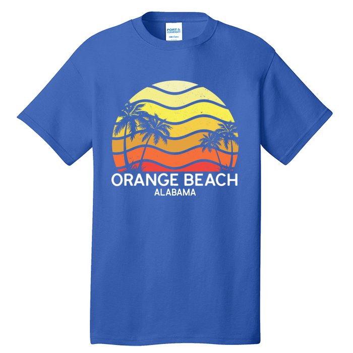 Retro Orange Beach Beach Vintage Vacation Alabama State Gift Tall T-Shirt