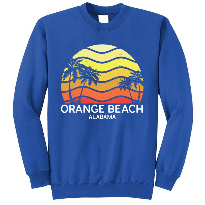 Retro Orange Beach Beach Vintage Vacation Alabama State Gift Tall Sweatshirt