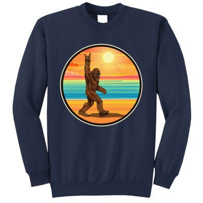 Rock On Bigfoot Sasquatch Loves Rock And Roll Sunglasses Sweatshirt