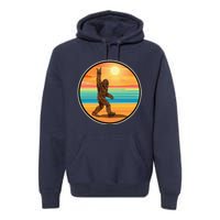 Rock On Bigfoot Sasquatch Loves Rock And Roll Sunglasses Premium Hoodie