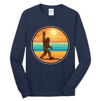 Rock On Bigfoot Sasquatch Loves Rock And Roll Sunglasses Tall Long Sleeve T-Shirt