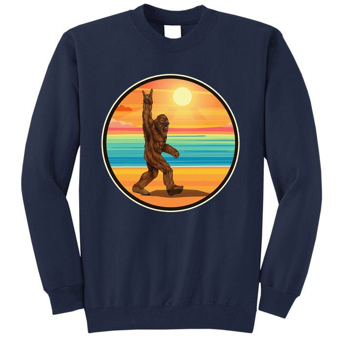 Rock On Bigfoot Sasquatch Loves Rock And Roll Sunglasses Tall Sweatshirt