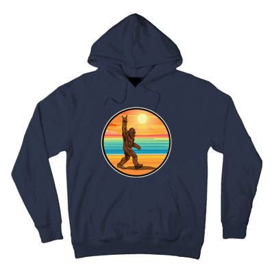 Rock On Bigfoot Sasquatch Loves Rock And Roll Sunglasses Tall Hoodie