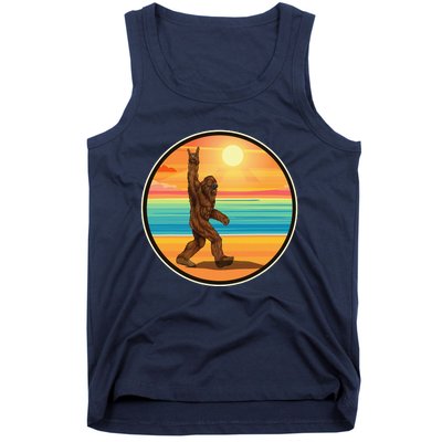 Rock On Bigfoot Sasquatch Loves Rock And Roll Sunglasses Tank Top