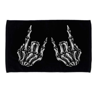 Rock On Band Rock And Roll Halloween Skeleton Hands Microfiber Hand Towel