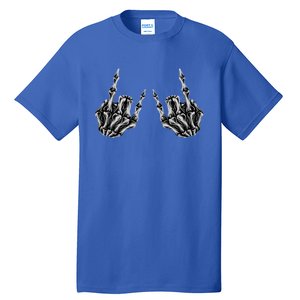 Rock On Band Rock And Roll Halloween Skeleton Hands Tall T-Shirt