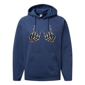 Rock On Band Rock And Roll Halloween Skeleton Hands Performance Fleece Hoodie