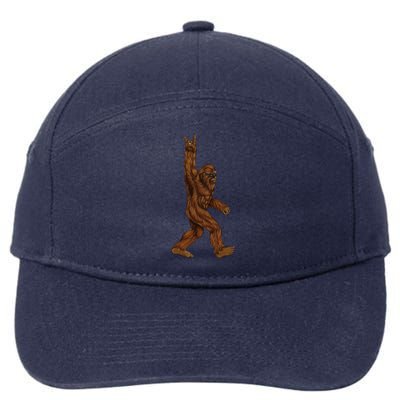 Rock On Bigfoot Sasquatch Loves Rock And Roll Sunglasses On 7-Panel Snapback Hat