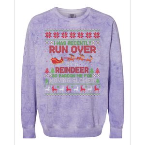 Run Over By A Reindeer Christmas So Pardon Me Gift For Christmas Colorblast Crewneck Sweatshirt