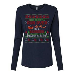 Run Over By A Reindeer Christmas So Pardon Me Gift For Christmas Womens Cotton Relaxed Long Sleeve T-Shirt