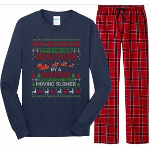 Run Over By A Reindeer Christmas So Pardon Me Gift For Christmas Long Sleeve Pajama Set