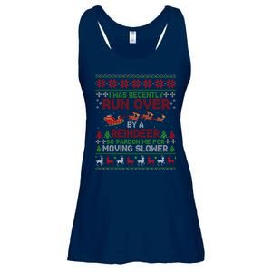 Run Over By A Reindeer Christmas So Pardon Me Gift For Christmas Ladies Essential Flowy Tank