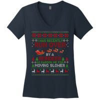 Run Over By A Reindeer Christmas So Pardon Me Gift For Christmas Women's V-Neck T-Shirt