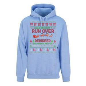 Run Over By A Reindeer Christmas So Pardon Me Gift For Christmas Unisex Surf Hoodie