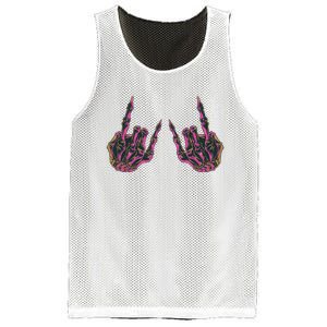 Rock On Band Tees Rock And Roll Skeleton Hands Graphic Tees Mesh Reversible Basketball Jersey Tank