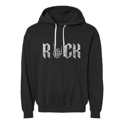 Rock On Band S For Women Rock And Roll Garment-Dyed Fleece Hoodie
