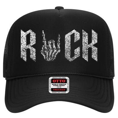 Rock On Band S For Women Rock And Roll High Crown Mesh Back Trucker Hat