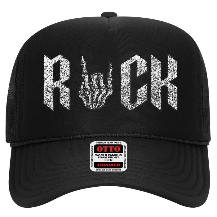 Rock On Band S For Women Rock And Roll High Crown Mesh Back Trucker Hat