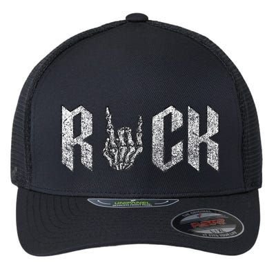Rock On Band S For Women Rock And Roll Flexfit Unipanel Trucker Cap