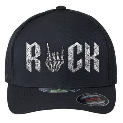 Rock On Band S For Women Rock And Roll Flexfit Unipanel Trucker Cap