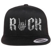 Rock On Band S For Women Rock And Roll Flat Bill Trucker Hat