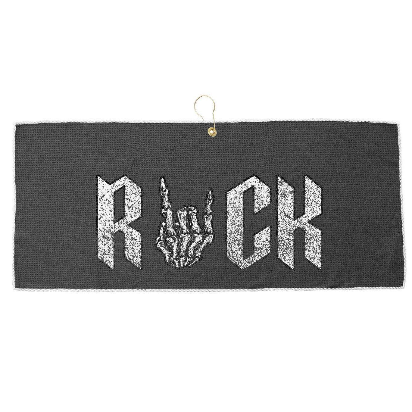 Rock On Band S For Women Rock And Roll Large Microfiber Waffle Golf Towel