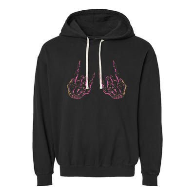 Rock On Band For Women Rock And Roll Garment-Dyed Fleece Hoodie