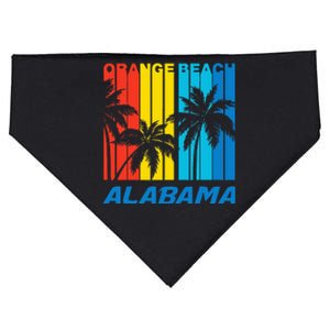 Retro Orange Beach Alabama Palm Trees Vacation USA-Made Doggie Bandana